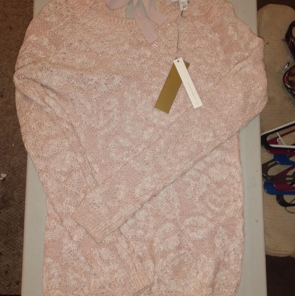 Lauren Conrad light pink sparkly sweater
